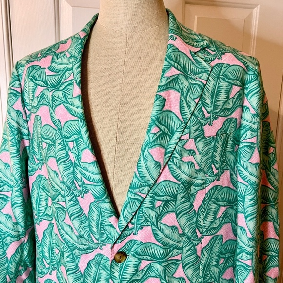 NWOT Men's Vineyard Vines Banana Leaves Classic Fit Blazer Sport Coat Size 44R - Picture 2 of 5